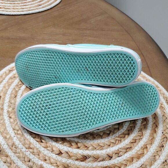 Vans Mint Green with Floral Laces, Size 7 - Picture 8 of 11